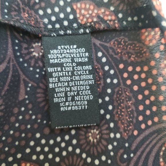 Sanctuary brown orange fall print sleeveless sheer top. Size large. No tag. - Picture 6 of 6